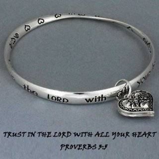Silver Bible Verse Corinthians, Faith, Hope & Love Bracelet with 