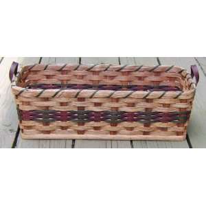   Amish Handmade Planter Basket w/Leather Loop Handles 
