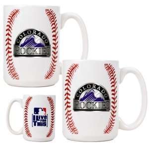  Colorado Rockies MLB 2pc Ceramic Gameball Mug Set 