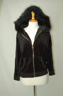 LATEST STYLE~NWT MICHAEL KORS Faux Fur Velour Hoodie (gold Hardware 