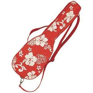  Hawaiian Aloha Ukulele Carrying Bag Red Floral Print 