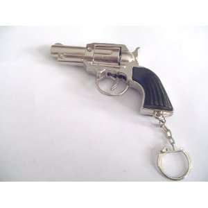   Miniature Silver Tone GUN KEY Chain 4 Inches Small