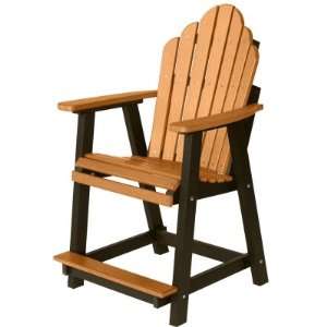  Cozi Back Bar Chair   Cedar on Black Patio, Lawn & Garden