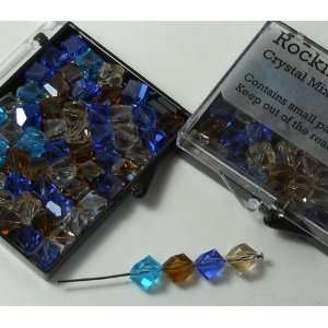  56 Faceted Cube 6mm Diamond Drilled Crystal Beadsblue 