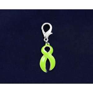  Lime Green Ribbon Hanging Charms  Large (25 Charms 