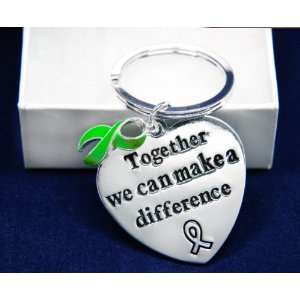 Lime Green Ribbon Key Chain  Together We Can Make A Difference (Retail 