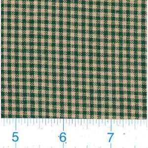  45 Wide Tiny Check Green/Natural Fabric By The Yard 