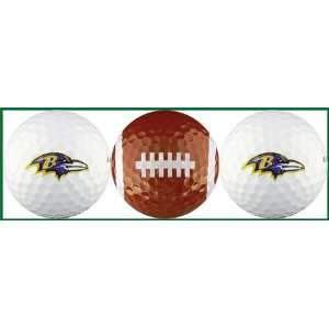  Baltimore Ravens Golf Balls 3 Piece Gift Set with NFL 