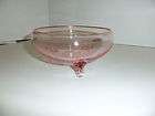 pink depression glass footed bowl  