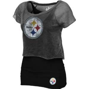  Pittsburgh Steelers Womens Double Hit Top   Touch by 