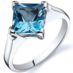  Striking 2.00 carats Swiss Blue Topaz Engagement Ring in 