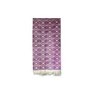 NOVICA Cotton kente cloth scarf, Purple Femme