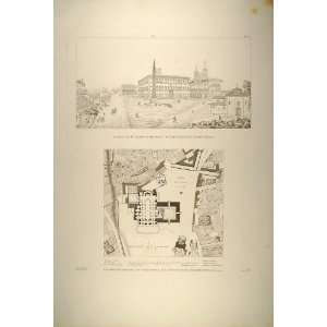  1860 Engraving Basilica St. John Lateran Rome Cathedral 
