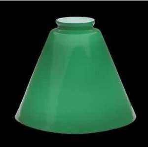  Lamp Shades Green Glass, 5 1/2 with a top diameter of 2 3 