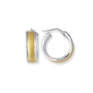  14k Two Tone Fancy Hoop Earrings   JewelryWeb Jewelry