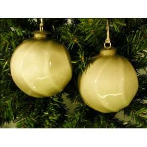    Blown Glass Platinum Kugel Christmas Ornament