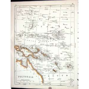  Lowry Antique Map 1853 Polynesia Caroline Island New 
