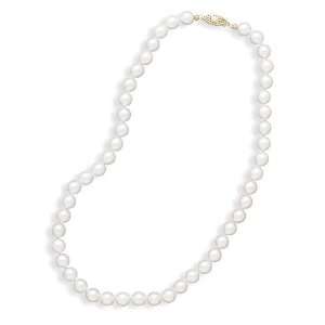 30 7.5 8mm Grade A Cultured Akoya Pearl Necklace Individually Knotted 