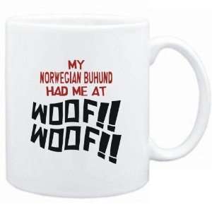  Mug White MY Norwegian Buhund HAD ME AT WOOF Dogs Sports 