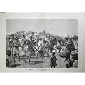  1887 Street Performance Morocco Dancing Music Fine Art 