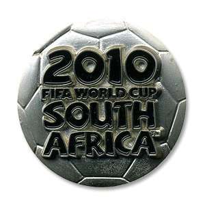 2010 World Cup Ball Pin Badge   Silver