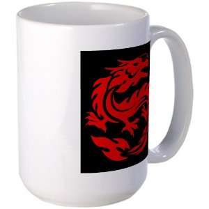    Large Mug Coffee Drink Cup Tribal Red Dragon 