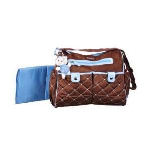  Absorba Plush & Quilt Diaper Bag Blue Baby
