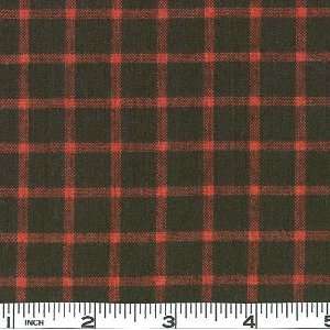  45 Wide Flannel Fabric Windowpane Plaid Black/Red By The 