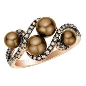   CT TDW Brown Diamond Fresh Water Brown Pearl Ring (5 6 mm) Jewelry