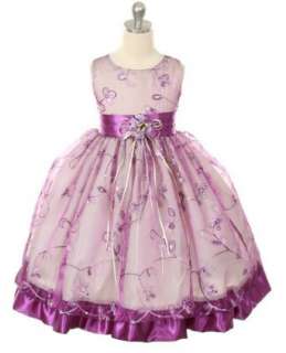  Purple Flower Girl Dress (Size Toddler to 12) Clothing