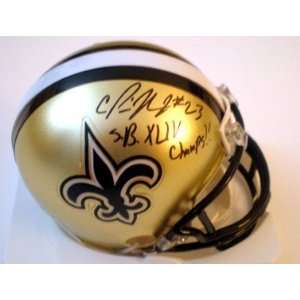 Pierre Thomas Autographed New Orleans Saints Riddell Mini Helmet