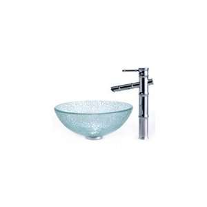  Kraus 14 inches Broken Glass Vessel Sink and Bamboo Faucet 