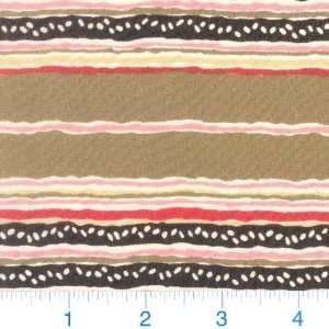  45 Wide Silk Crepe de Chine Stripe Red/Black Fabric By 