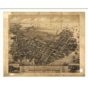 Historic East Boston, Massachusetts, c. 1879 (L) Panoramic Map Poster 