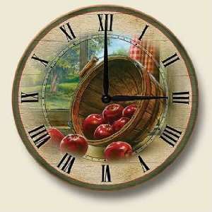  RED apple country Kitchen WALL CLOCK home decor art NEW 