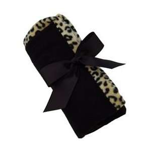 Black Leopard Fleece Blanket 
