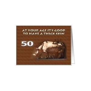  Funny Rhino 50th Birthday Card Toys & Games