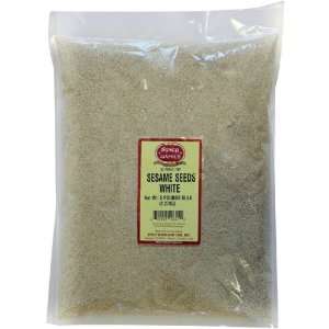 Spicy World White Sesame Seeds (Hulled) Bulk, 5 Pounds  