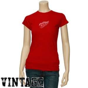   Red Wings Ladies Red Big Time Play Vintage T shirt