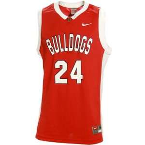   Bulldogs #24 Cardinal Replica Basketball Jersey