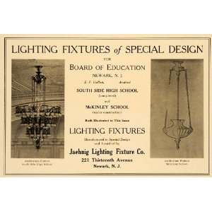  1915 Ad Board Education Newark Jaehnig Lighting Fixtures 