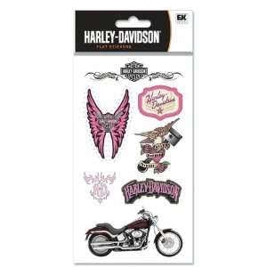 Harley Davidson Motorcycle Pink Logo Scrapbook Stickers 