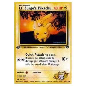  Pokemon   Lt. Surges Pikachu (84)   Gym Challenge Toys & Games