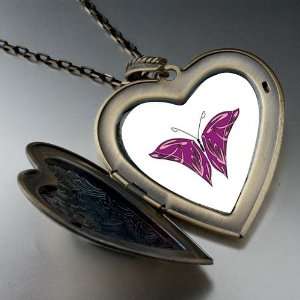  Purple Pink Butterfly Large Pendant Necklace Pugster 