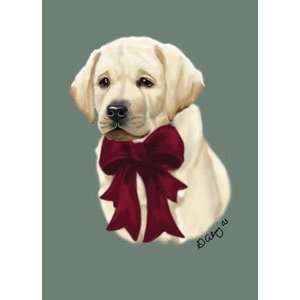  Yellow Lab with Bow Boxed Holiday Cards   5 X 7   Box Of 