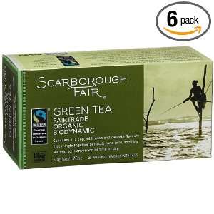 Scarborough Fair Organic Fair Trade Green Tea, Enveloped Tea Bags, 25 