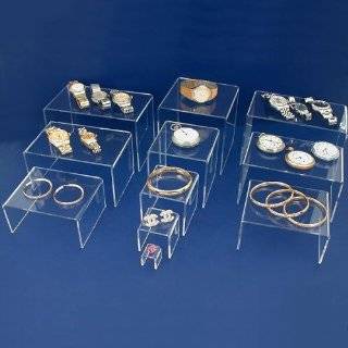 13 Acrylic Riser Jewelry Display Showcase Stands New