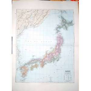    STANFORD MAP 1904 JAPAN OKHOTSK TOKIO BUGO CHANNEL