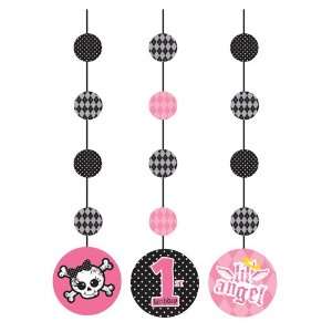    Pink First Birthday Hanging Cutouts