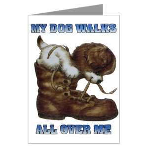  Greeting Cards (20 Pack) My Dog Walks All Over Me Puppy 